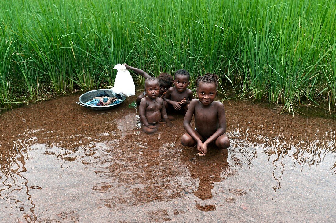 Children washing,Sierra Leone