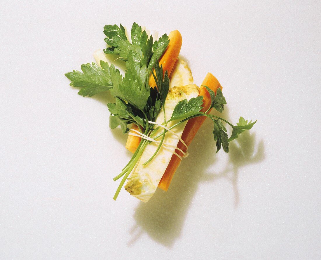 Small Bundle of Assorted Vegetables with Parsley