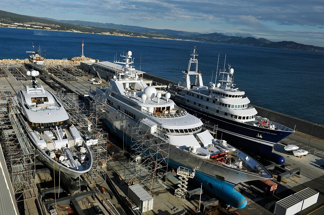 Luxury yacht shipyard