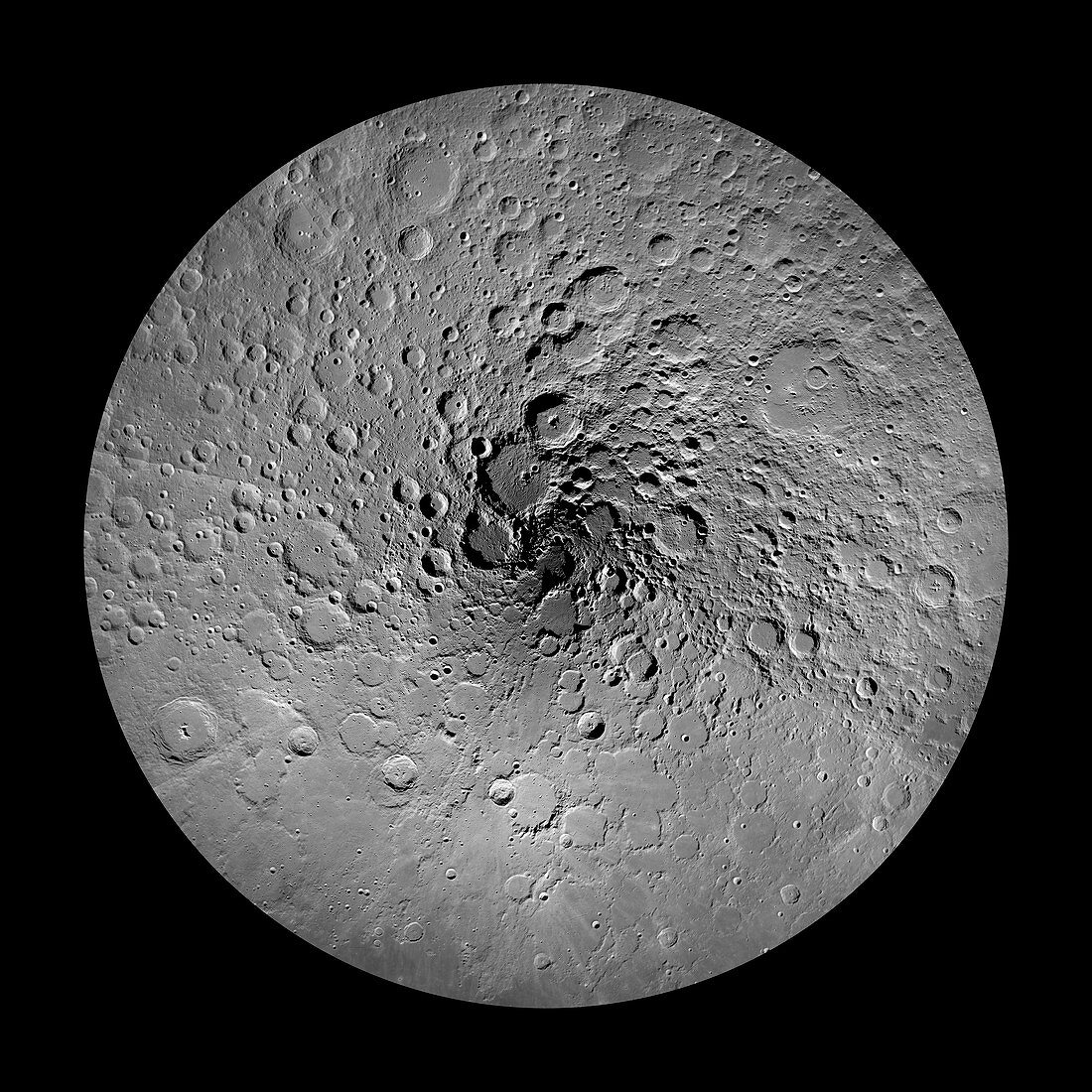 Moon's north pole,satellite image