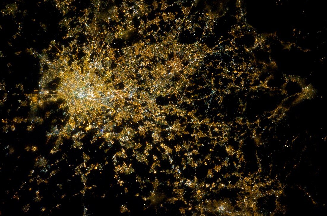 Milan at night from space,ISS image