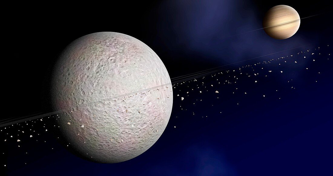 Saturn's moon Rhea,artwork