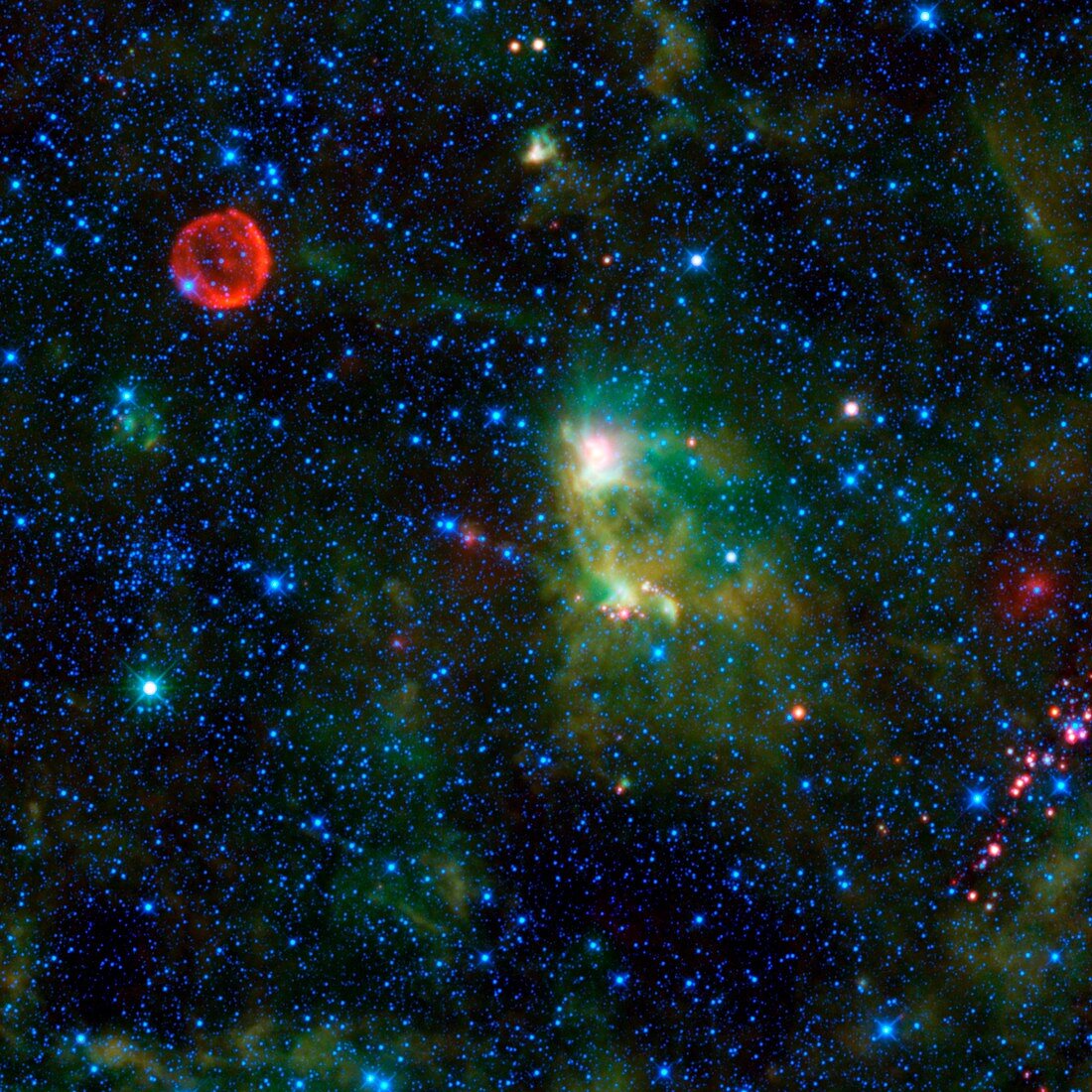 Supernova remnant and nebula,infrared