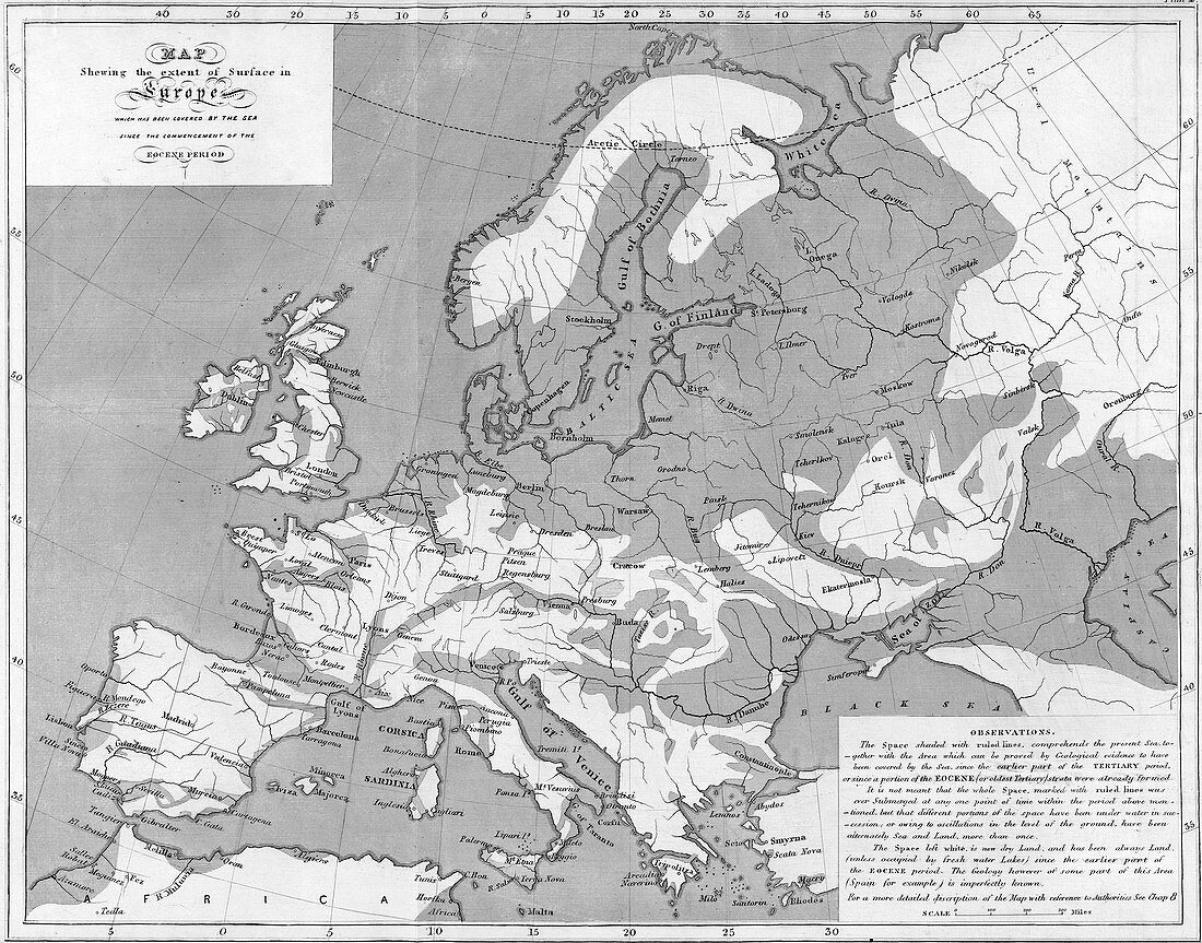 Map of marine deposits in Europe