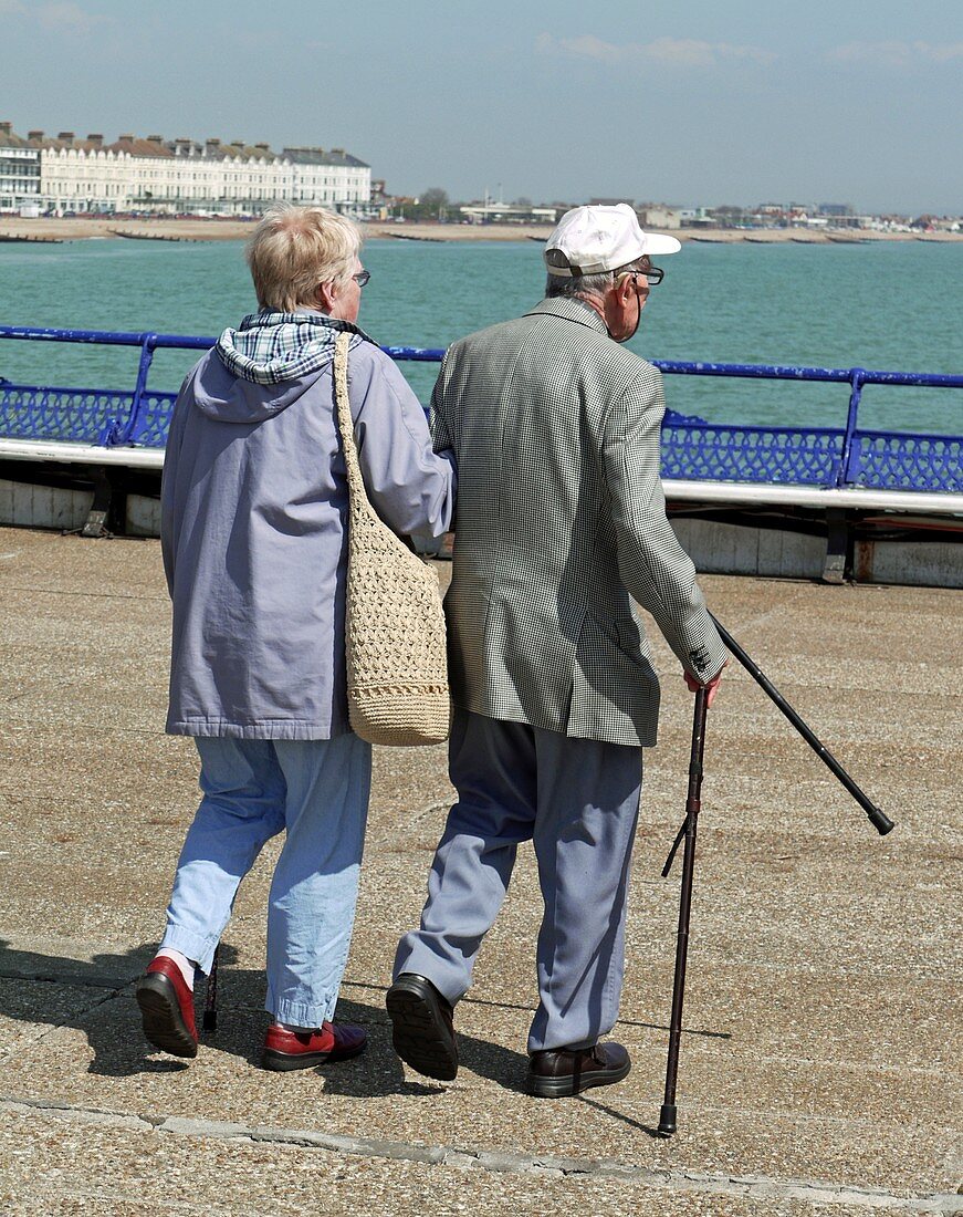 Elderly couple at the seaside