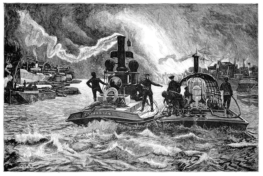 Steam fireboats,19th century
