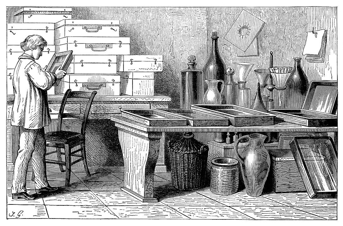 Photographic laboratory,19th century