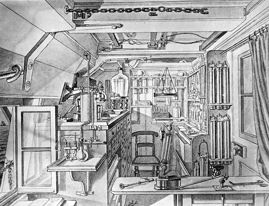 HMS Challenger laboratory,1870s
