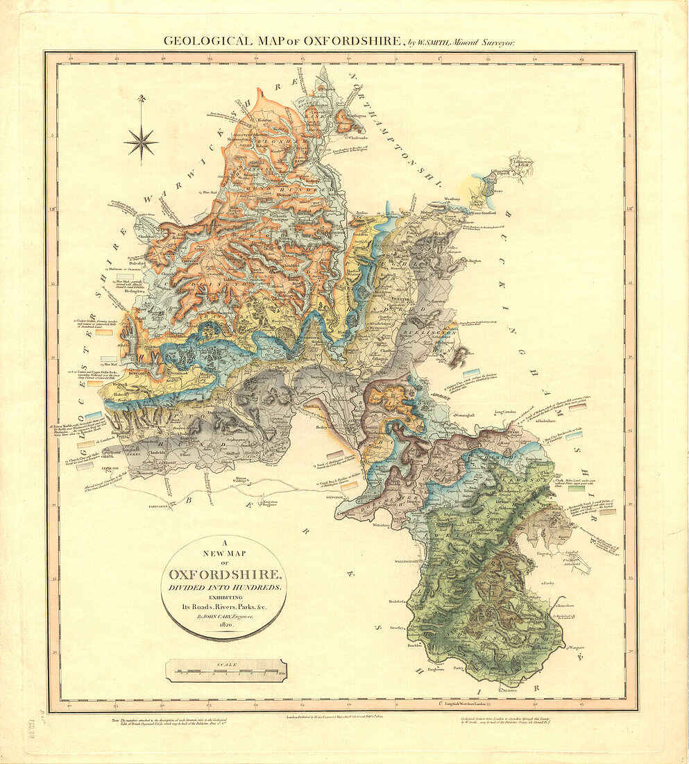 Geological map of Oxfordshire,1820