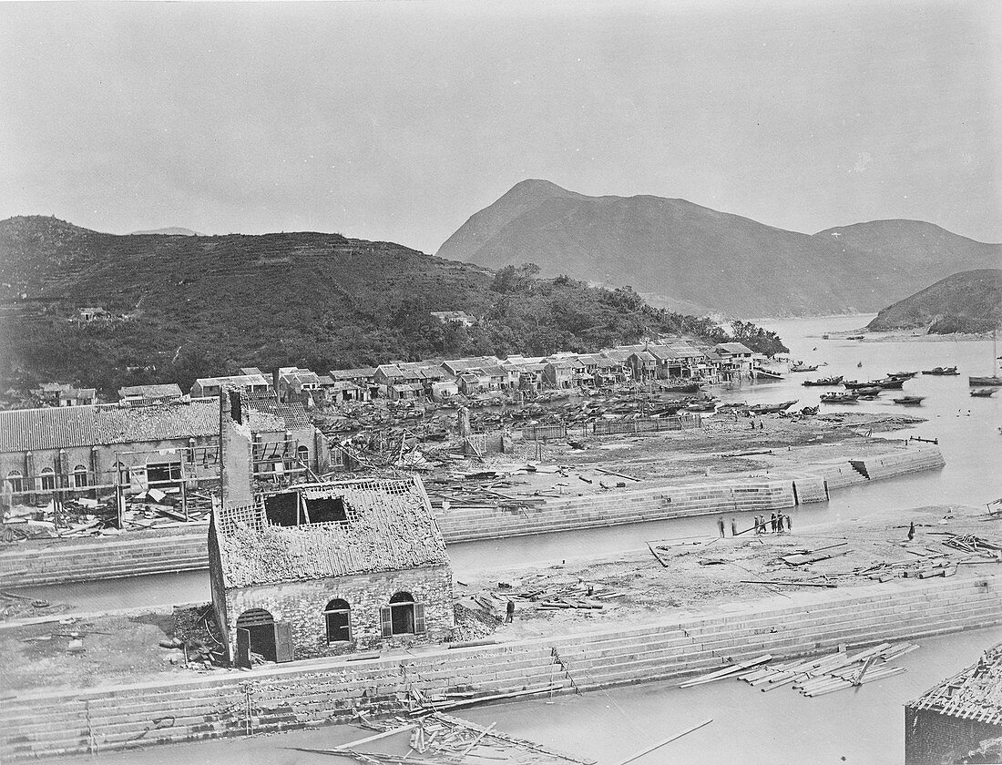 Typhoon damage,China,19th century