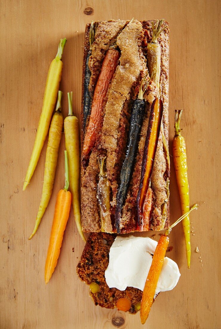 Carrots and coconut bread with cardamom