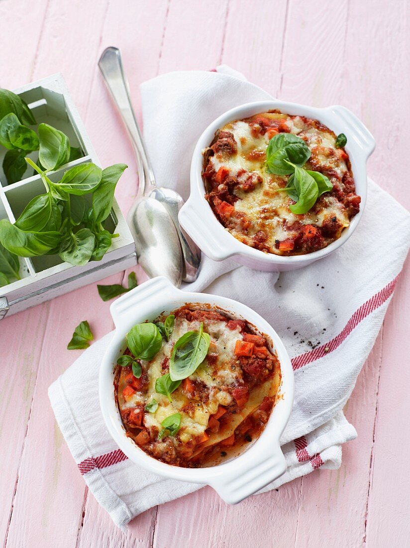 Lasagne with fresh basil