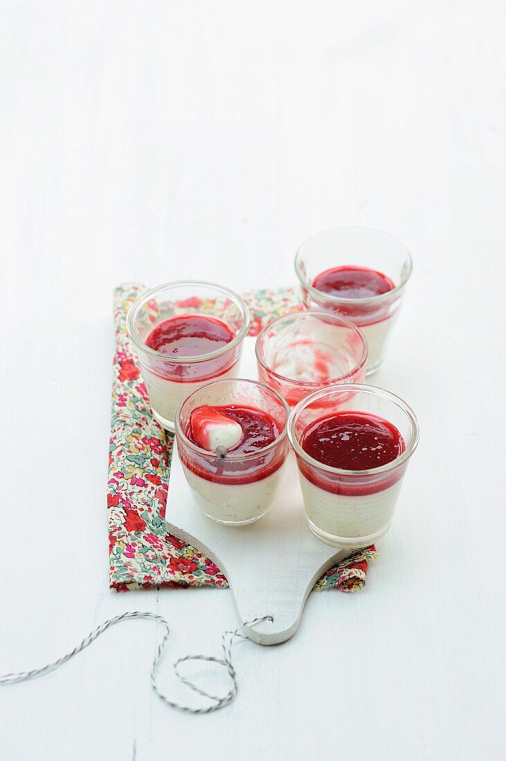 Panna cotta with red fruits