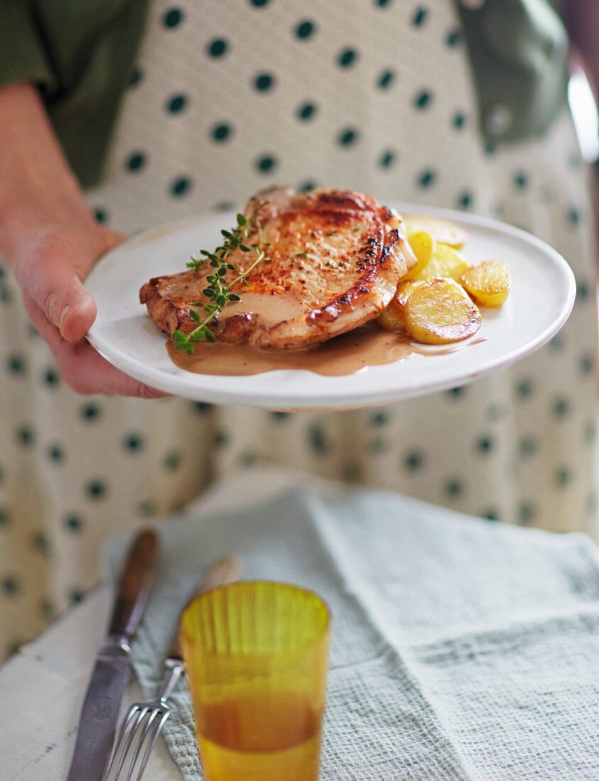 Schweinekotelett mit Honig-Balsamico-Sauce