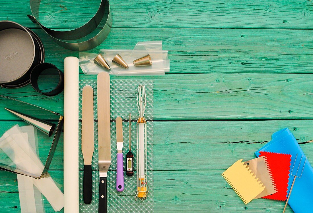 Still life with various baking utensils