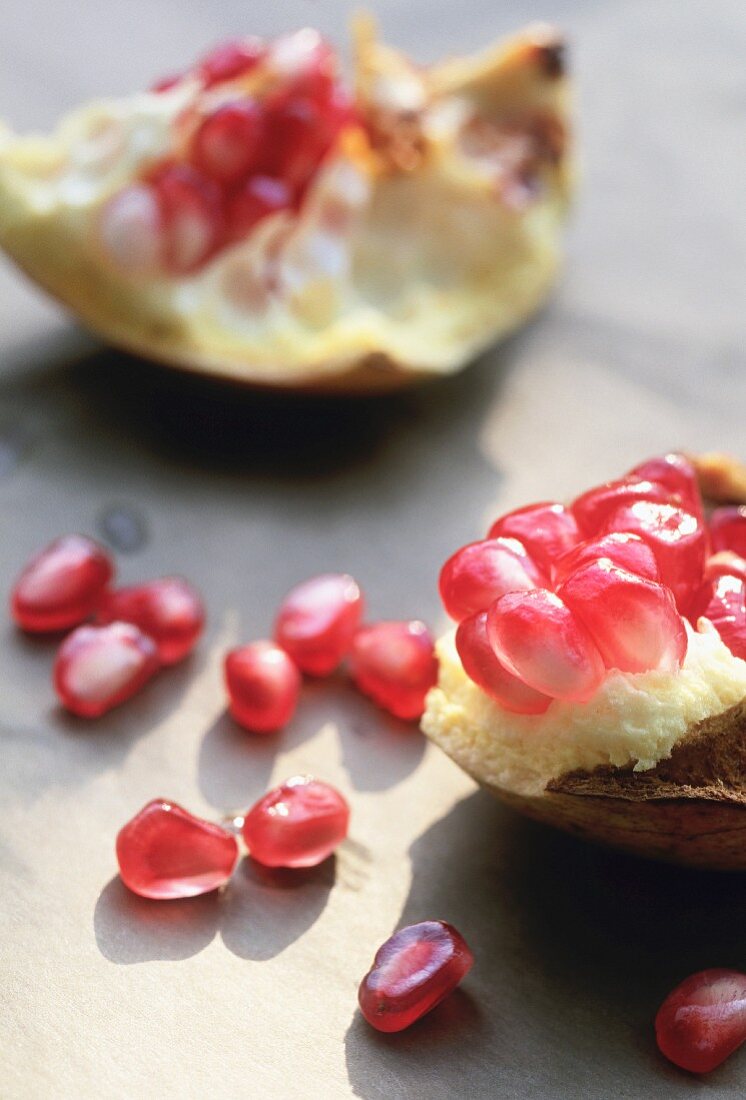 Pomegranate, broken open