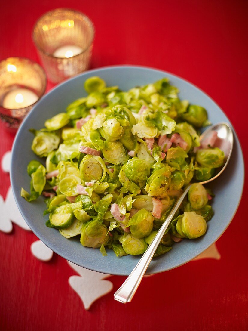 Brussels sprouts with ham