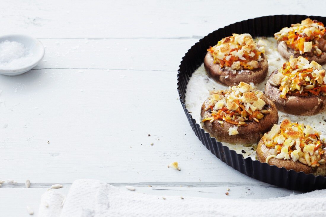 Stuffed giant mushrooms