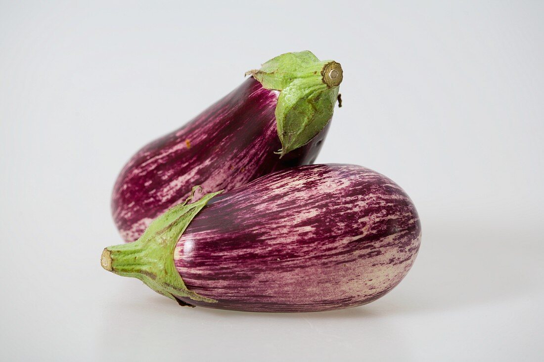 Two striped aubergines