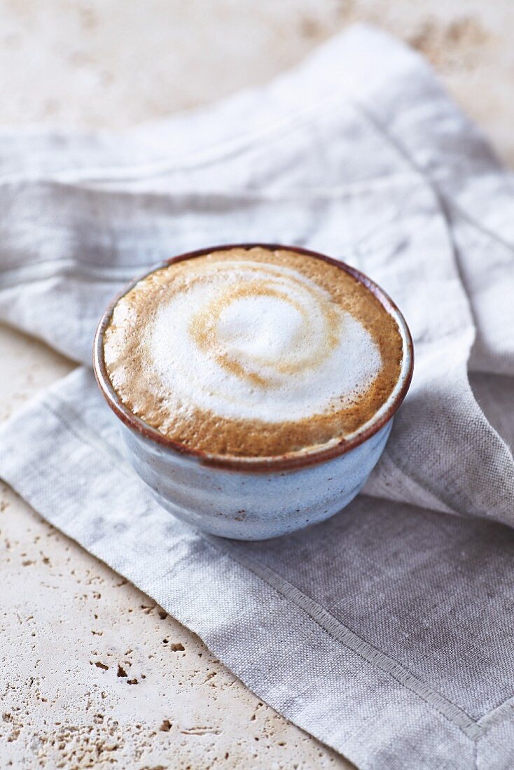 Caffe latte in a ceramic cup