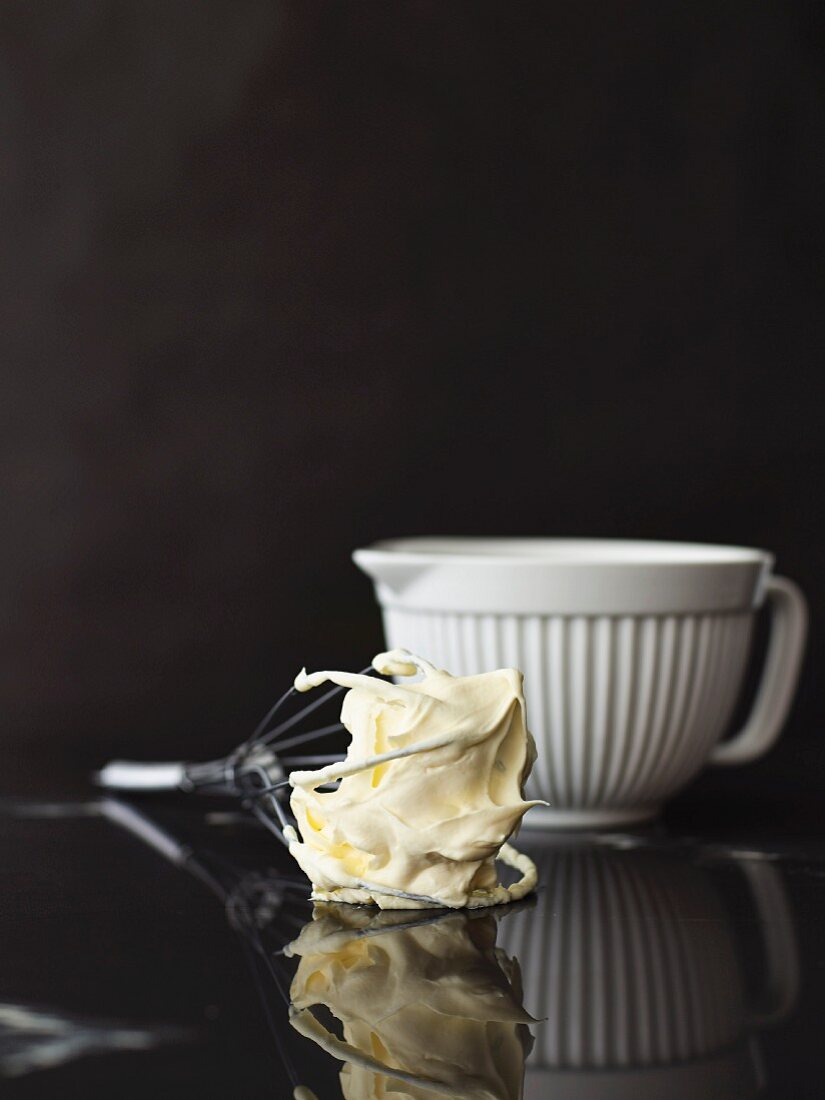 Mascarpone on a whisk