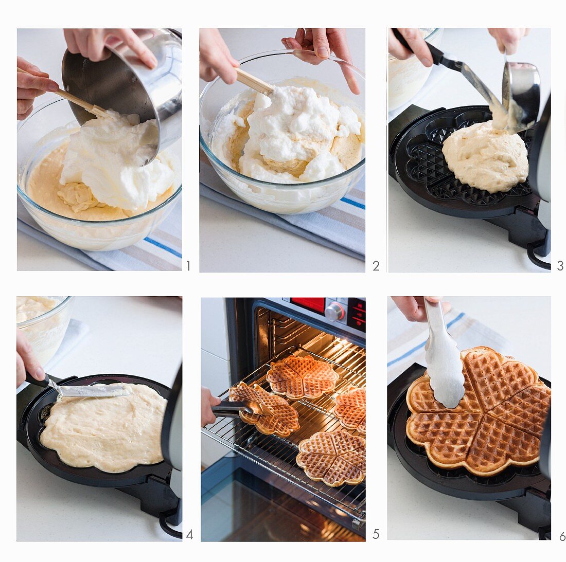 Curried waffles being made