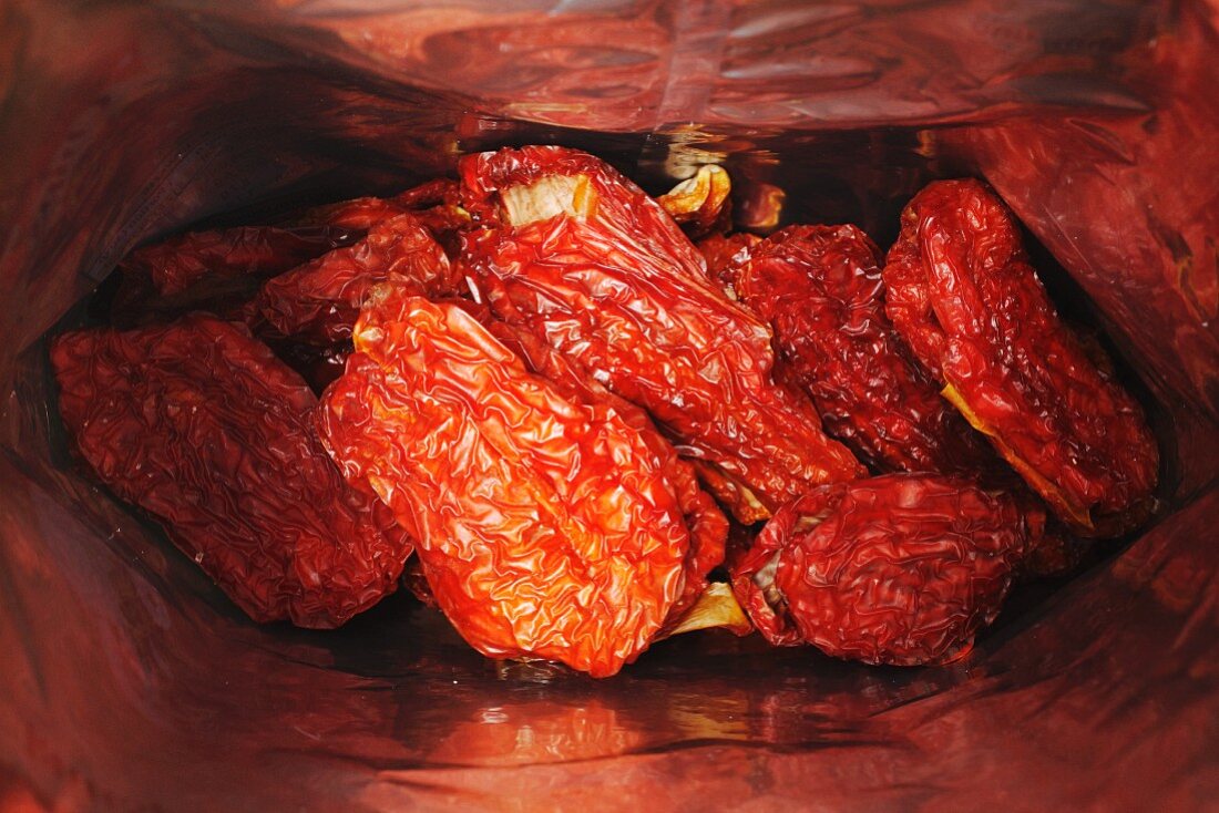 Dried tomatoes in a bag