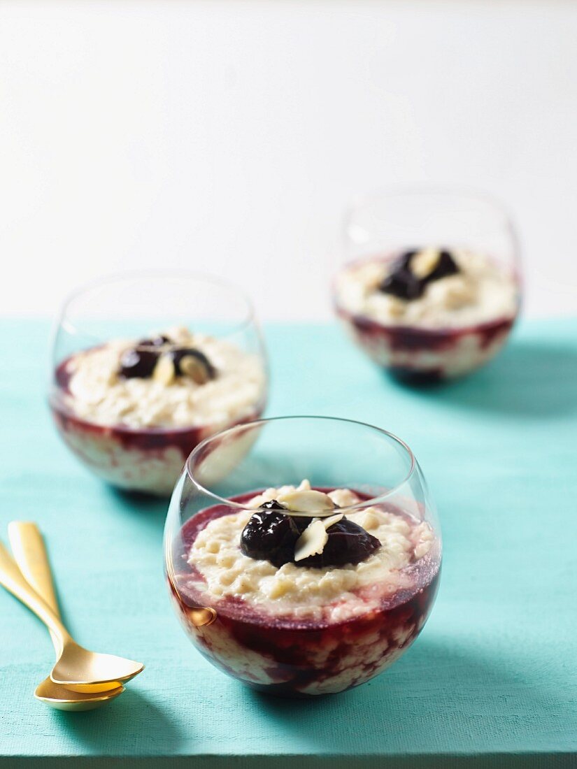 Risalamande (almond rice pudding with cherry sauce)