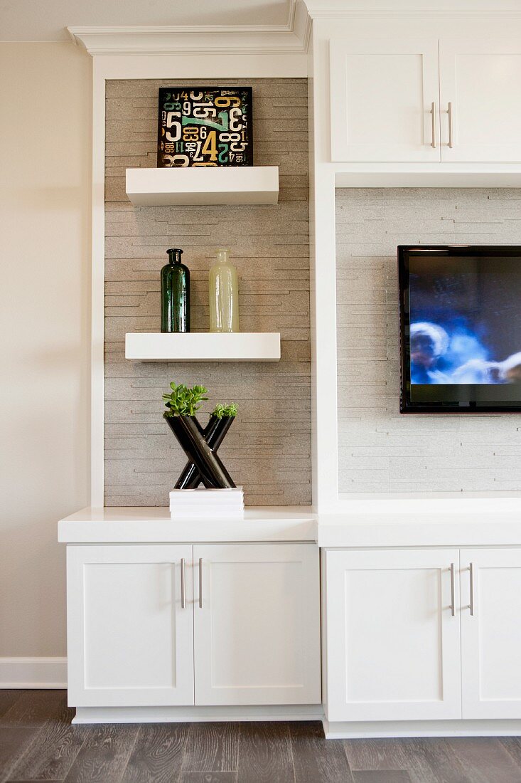 Ornaments on shelves