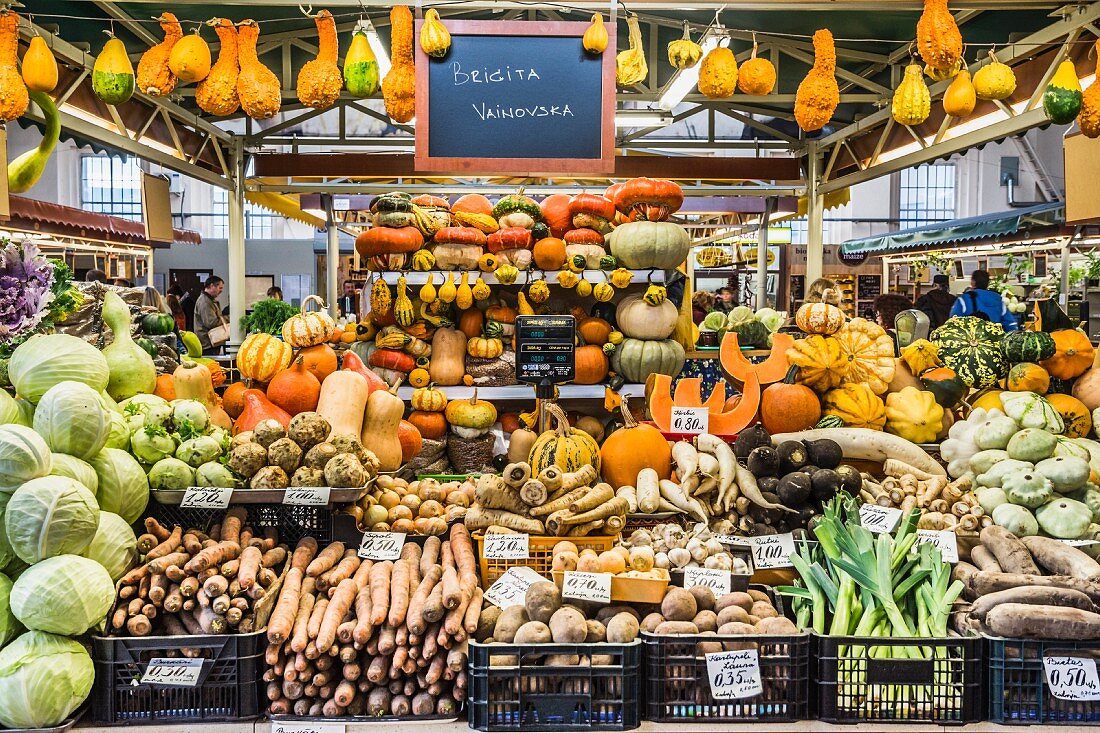 A vegetable market in Riga, Latvia