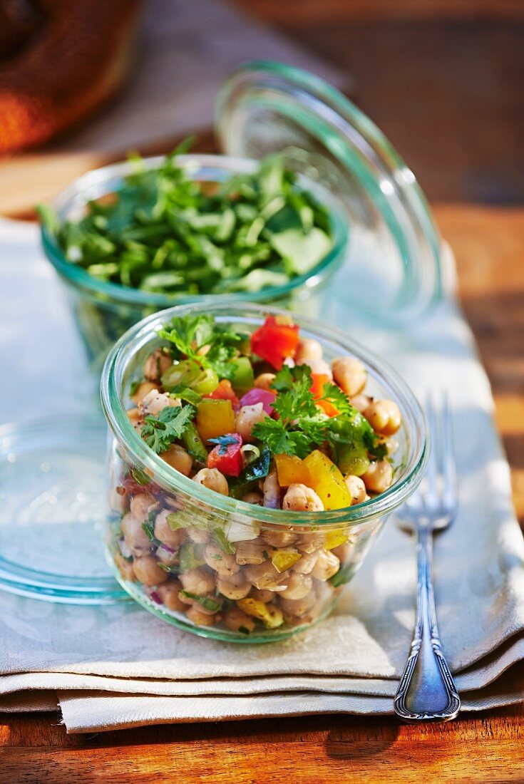 Kichererbsensalat mit Paprika