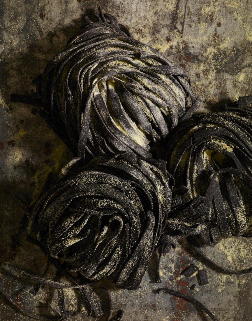 Dried black tagliatelle
