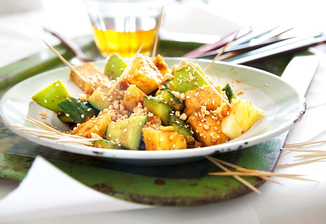 Rojak salad with vegetables and fruits from Malaysia