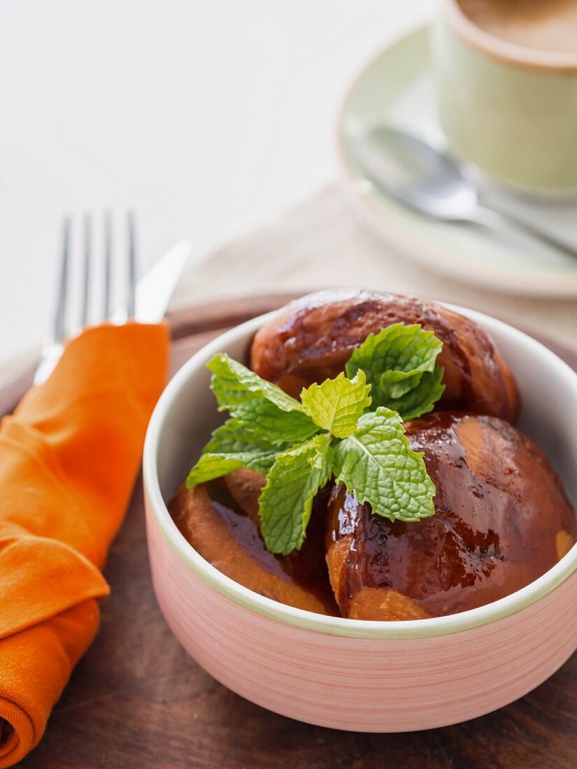 Maandazi (traditional East African doughnuts with chocolate)