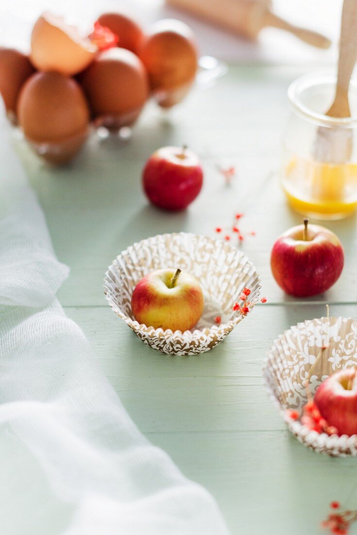 Ingredients for apple muffins