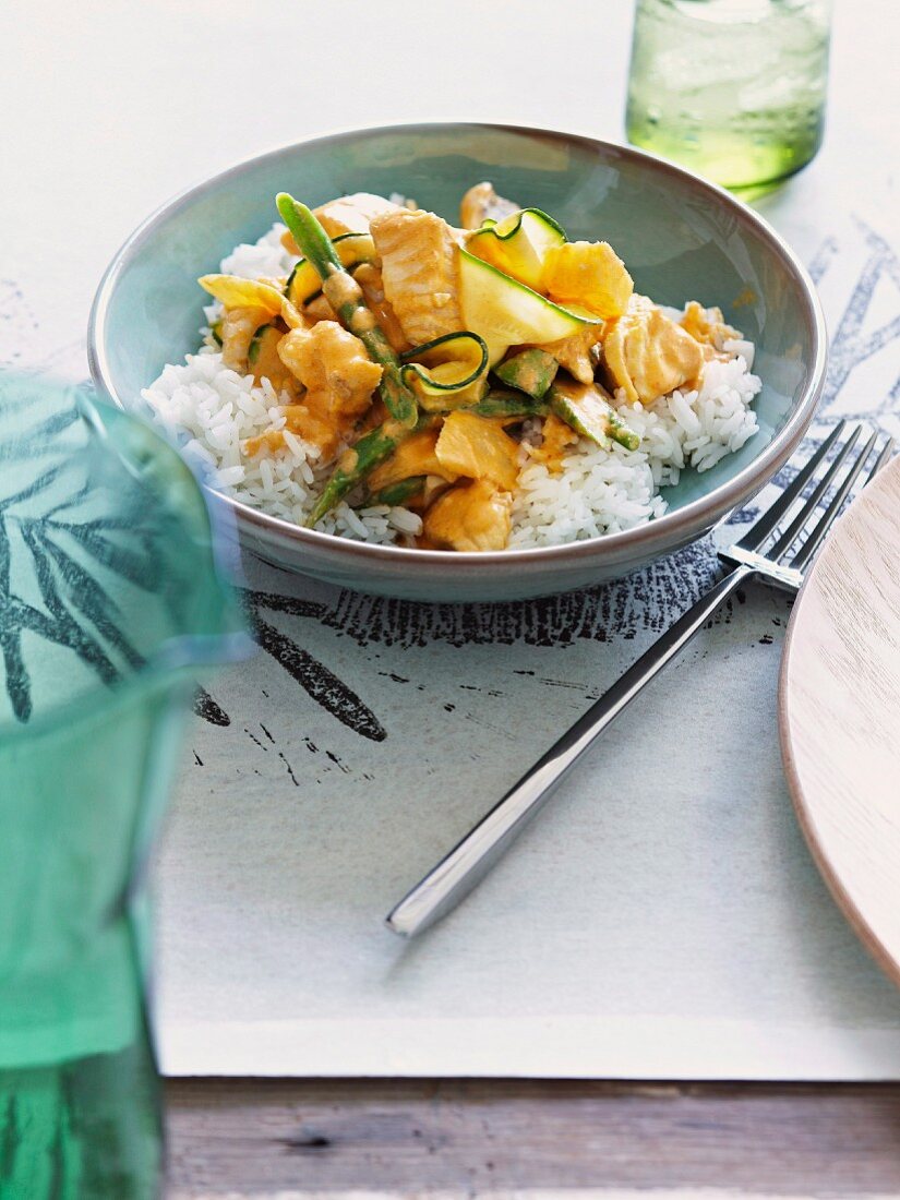 Thai-styled red fish curry