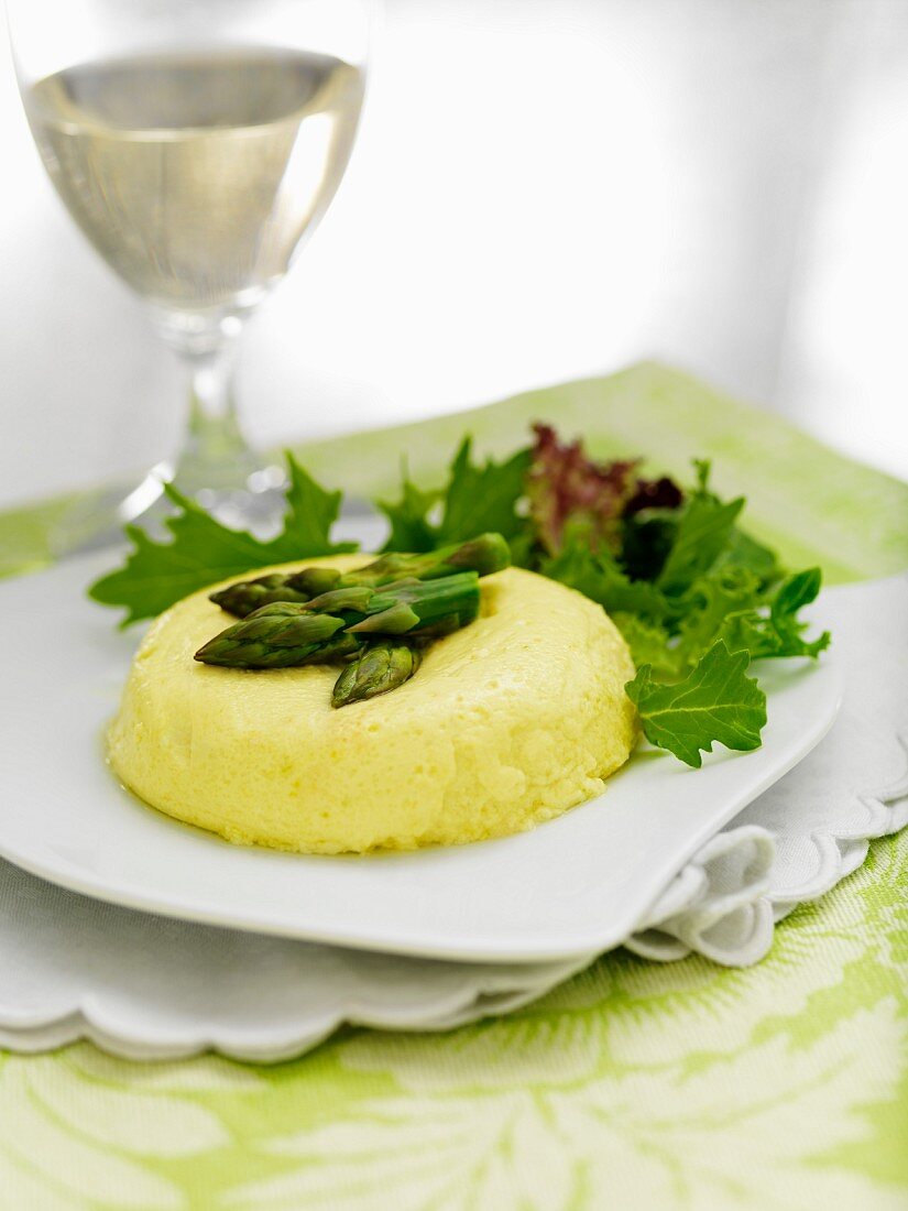 Green asparagus pudding