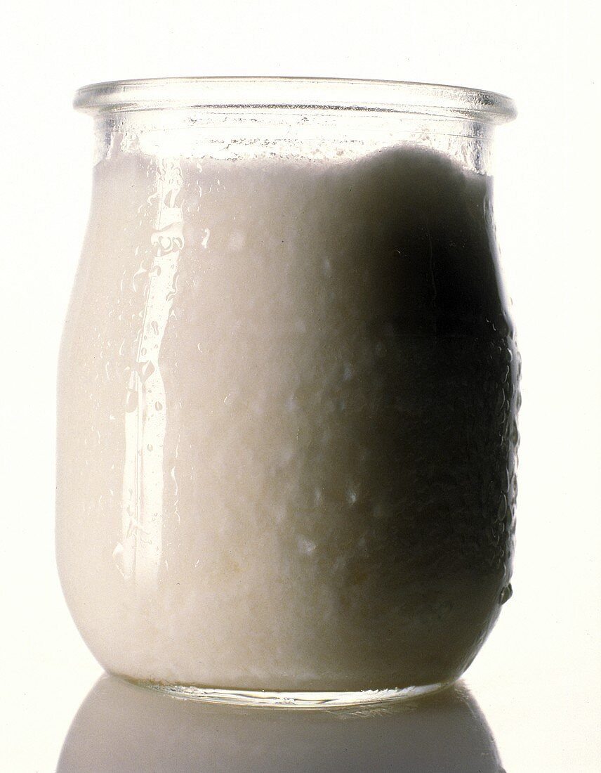 Plain Yogurt in a Glass Jar