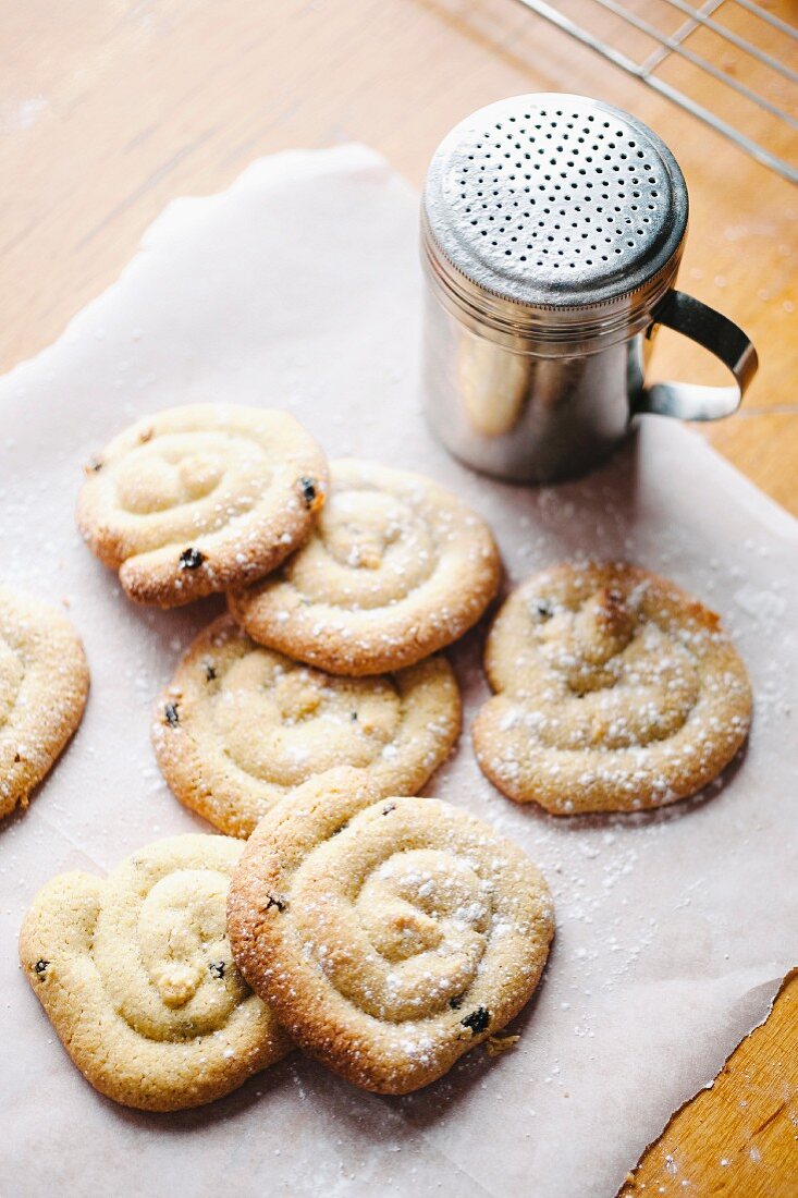 Homemade biscuits with icing sugar