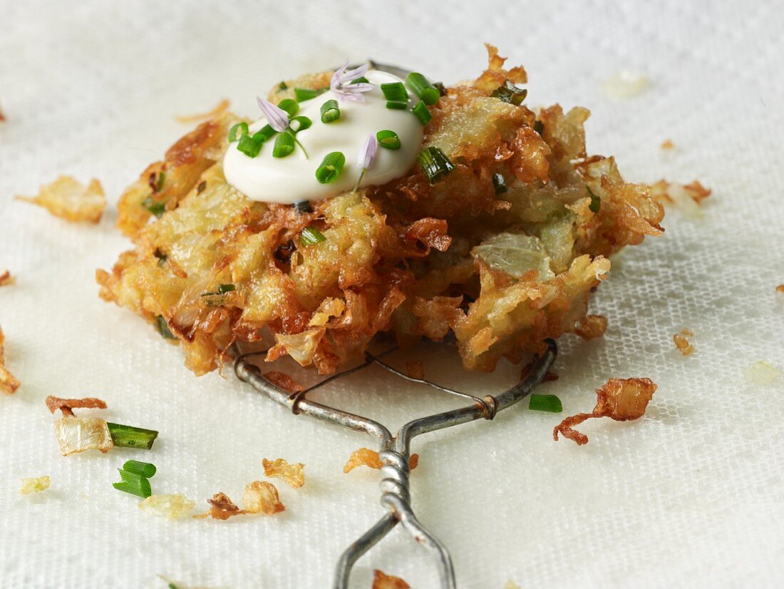 Potato fritter with onions
