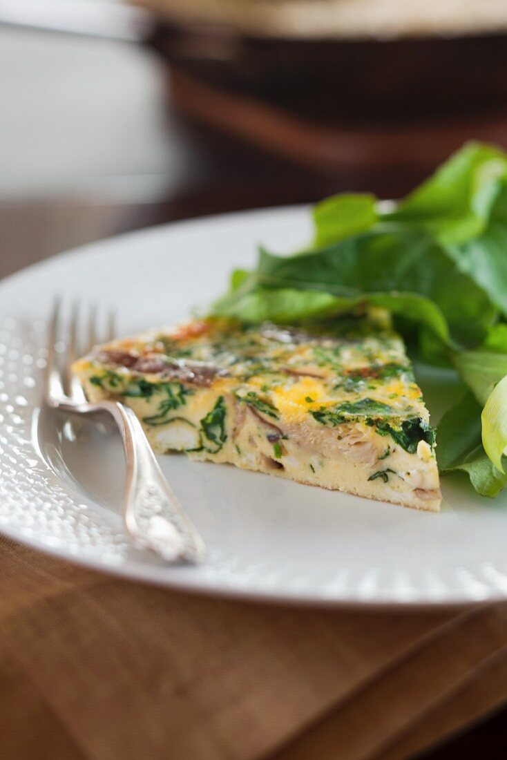 Muenster cheese frittata with spinach