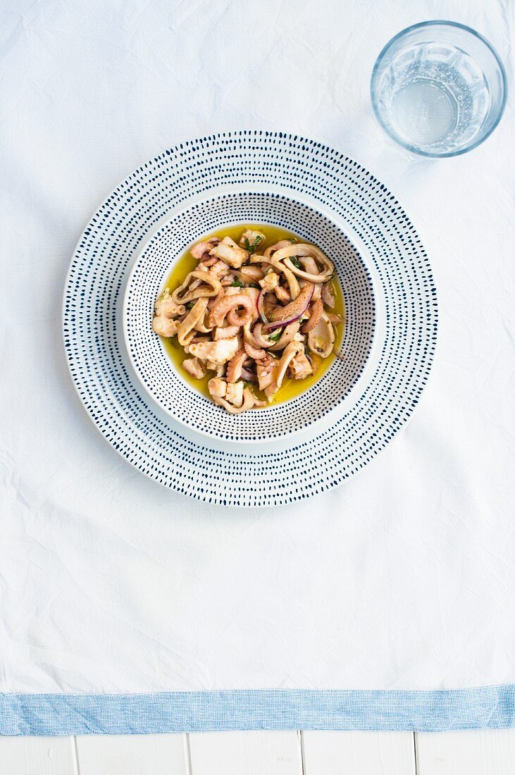 Octopus salad with olive oil