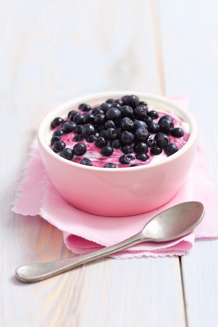 Greek yoghurt with fresh blueberries