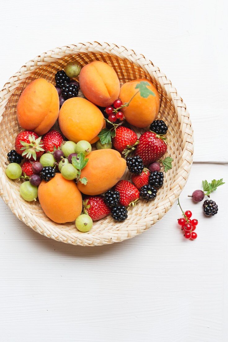 A basket of summer fruits