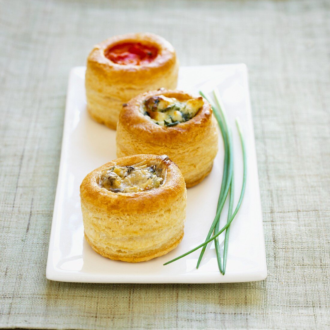 Vol-au-vents filled with vegetables