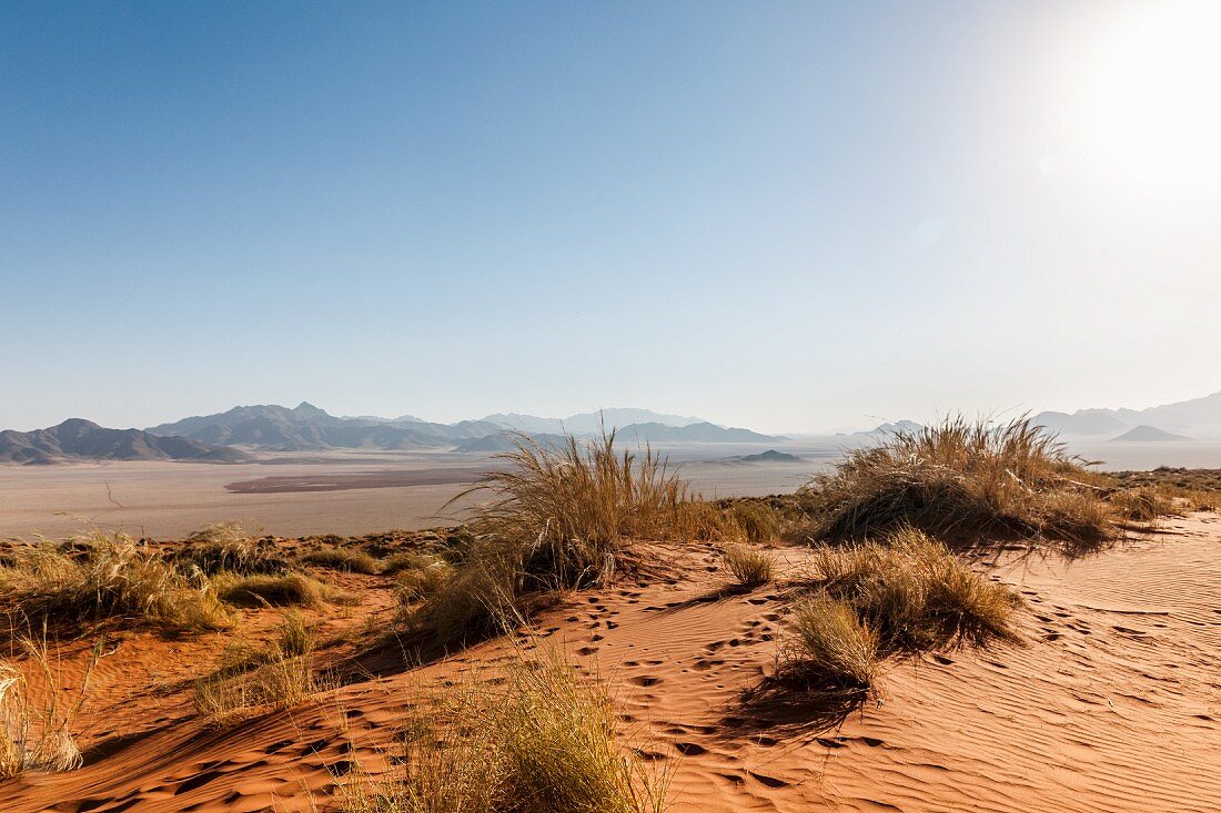 Barren desert landscape in NamibRand – private reservation in Namibia