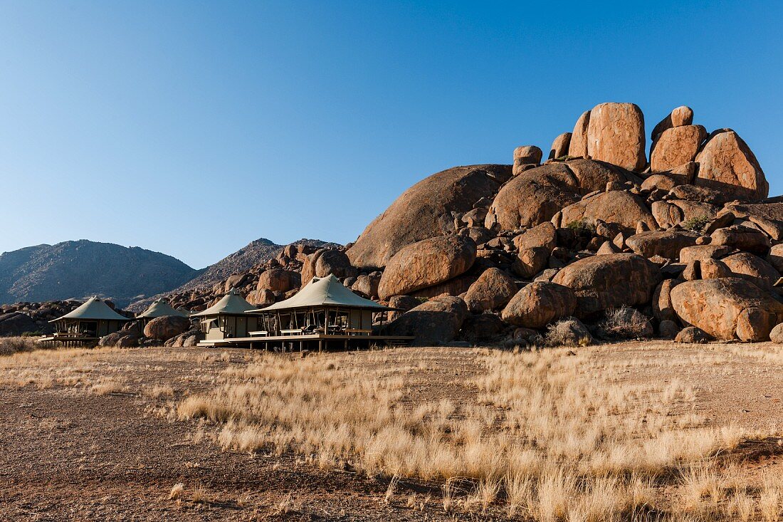 Luxury tents in Boulders Safari Camp, Wolwedans, NamibRand Private Reserve in Namibia