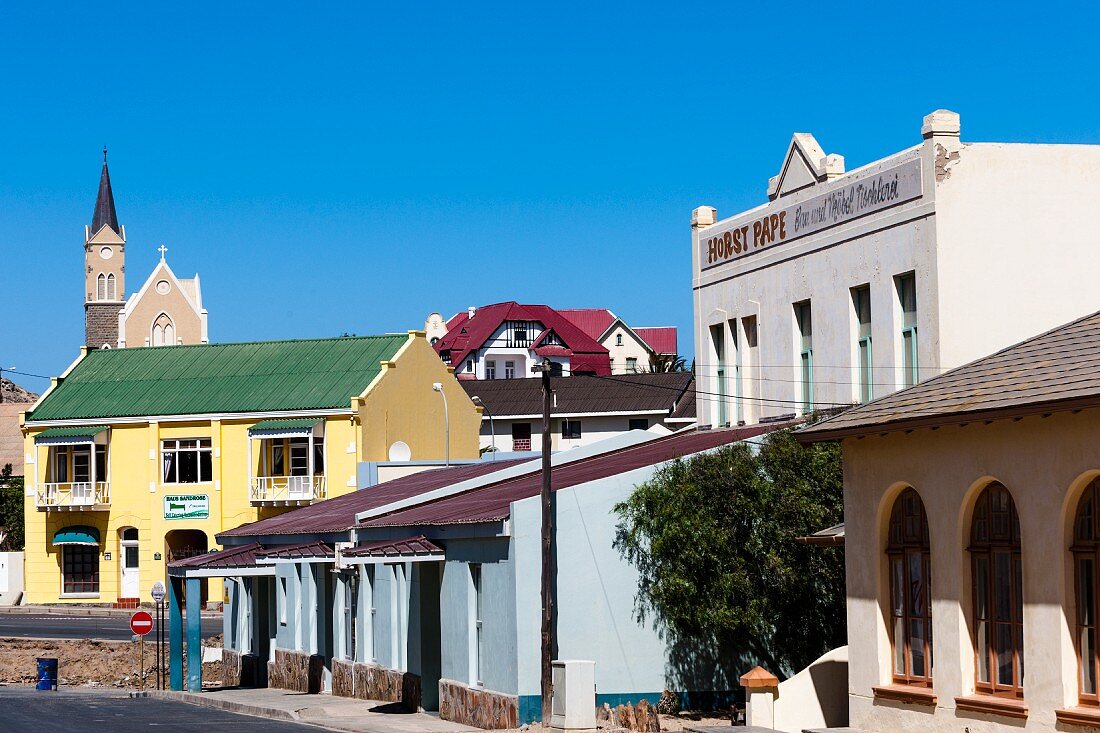 Colonial style houses in Lüderitz, Namibia