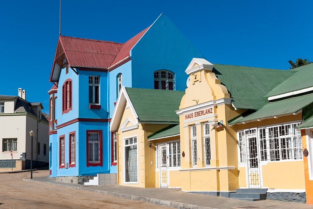 Colourful colonial-style houses in Lüderitz, Namibia