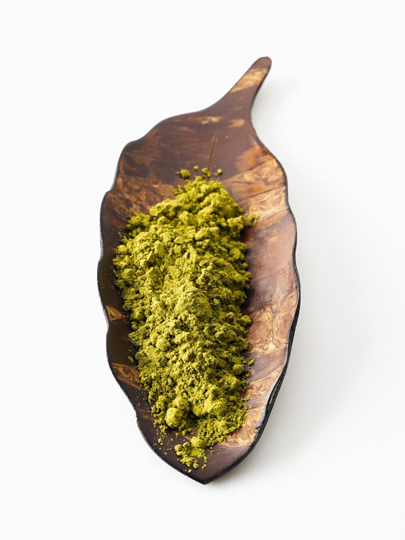Small Bowl Filled with Green Tea Powder